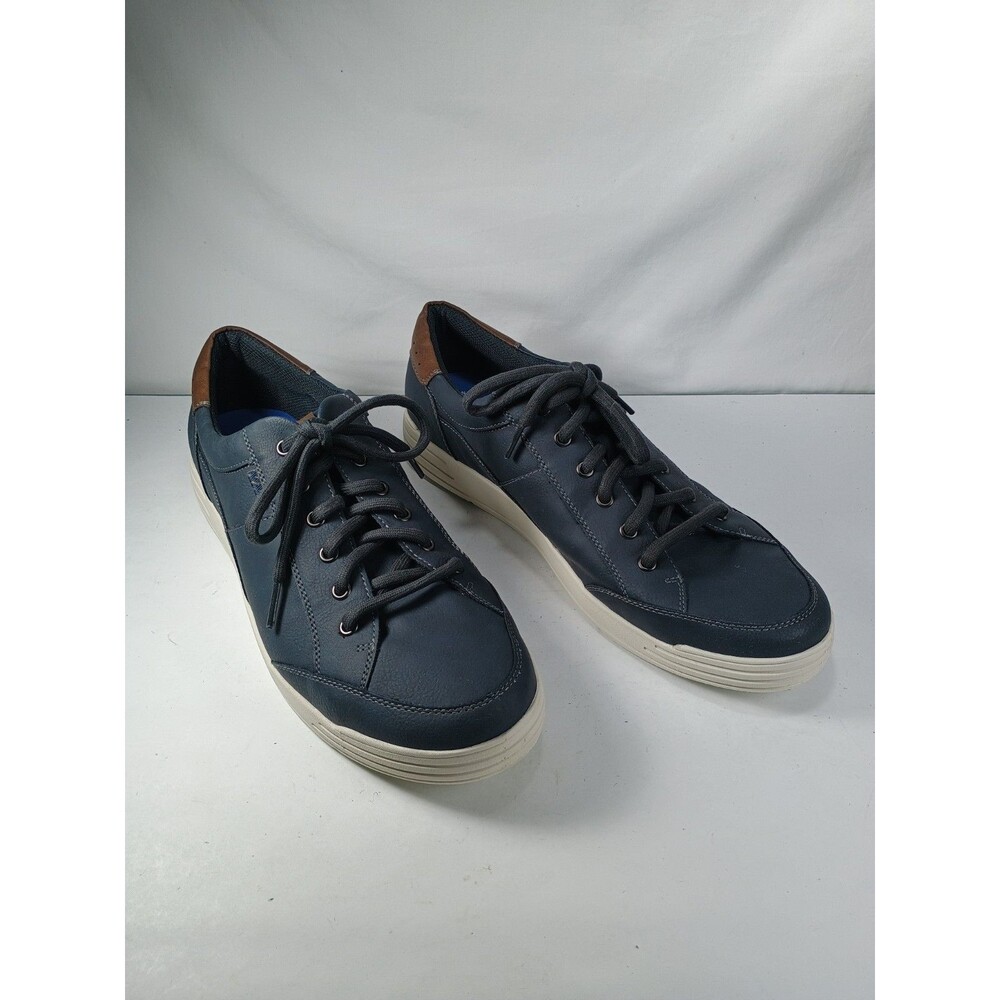 Nunn Bush Kore Mens 13M Dark Blue Leather Lace Up Casual Sneakers Shoes KORE